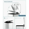 thumbnail image 4 of Pirecart 8 gal Trash Can, Stainless Steel Square Garbage Can with Soft-Close Lid & Removable Bucket, Fingerprint-Proof Step Garbage Bin for Kitchen, Living Room, Silver, 4 of 9