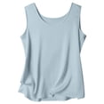 thumbnail image 4 of Fgnfyis Summer Tank Tops for Women Pure Color Silk Strap Tank Top with Round Neck for Summer Elegant Wear Womens Tops Blue XXXL, 4 of 5