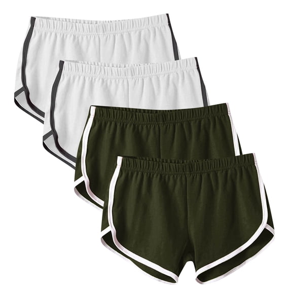 Guluxicc 4 Pack Dolphin Shorts for Women Athletic Gym Running Yoga Beach Shorts, L