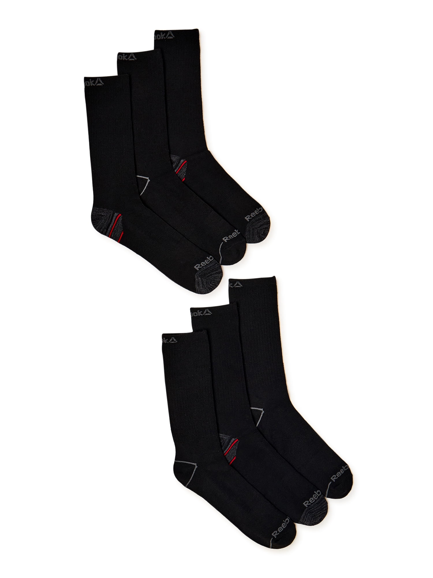 Reebok Men's Pro Series Flatknit Crew Socks, 6Pack