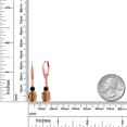 thumbnail image 6 of Gem Stone King 18K Rose Gold Plated Silver Brown Tiger Eye and Black Onyx Dangle Earrings for Women with Lab Grown Diamond (3.47 Cttw, Oval 9X7MM), 6 of 6