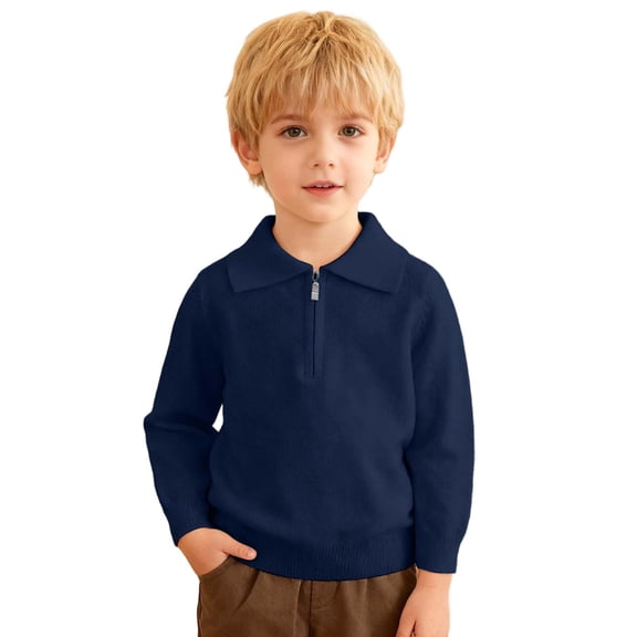 Polo Shirt Boys Long Sleeve Navy Kids Shirt Casual School Uniform Shirts 7-8 Years Shirts