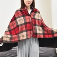 thumbnail image 2 of Warm Flannel Wearable Blanket, Plush Plaid Lap Blanket Wrap Poncho with Buttons 80*130cm super soft, lightweight, sturdy and warm, 2 of 5