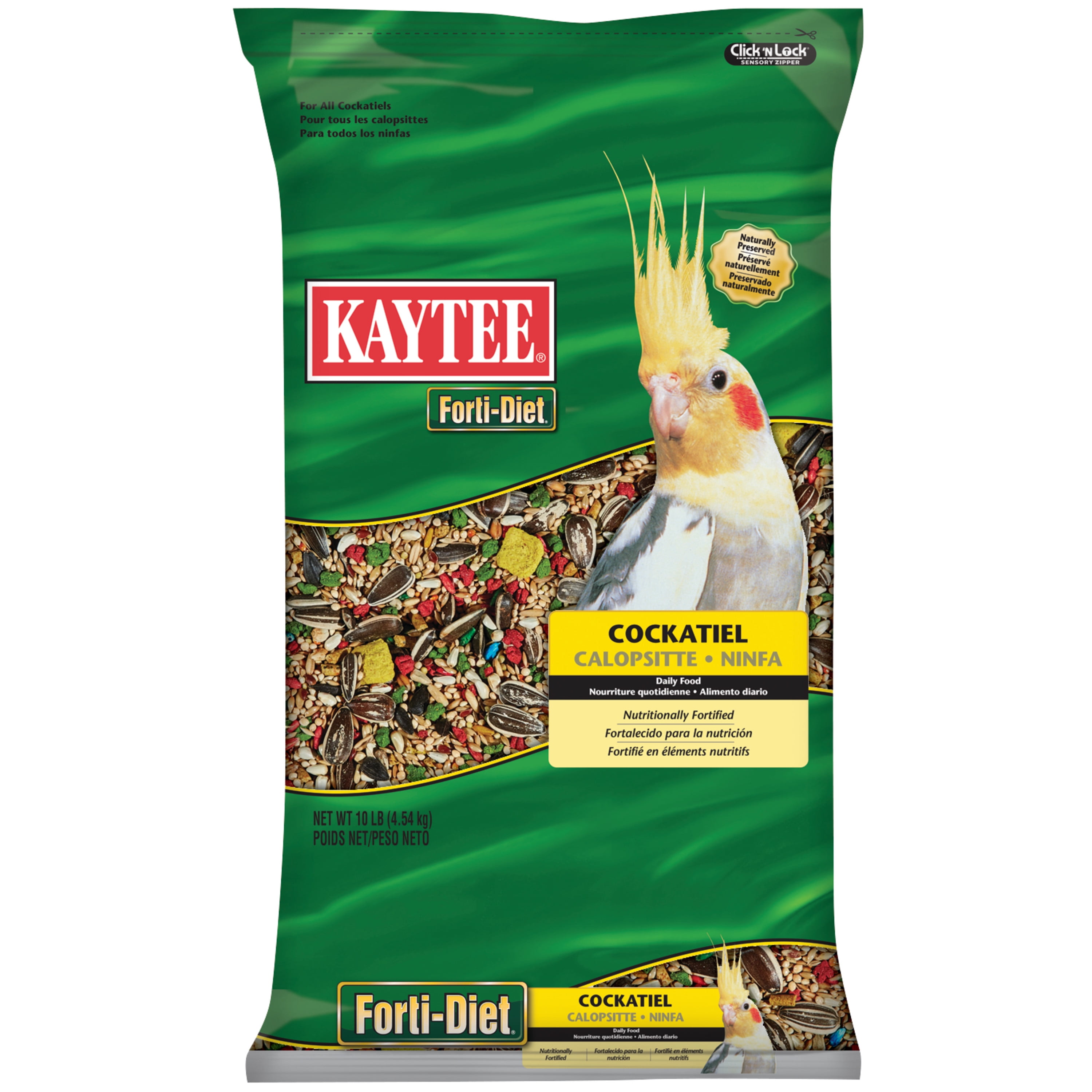 Kaytee FortiDiet Cockatiel Pet Bird Food Seed, 10 lbs