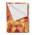 thumbnail image 2 of Abstract Soft Flannel Fleece Throw Blanket, Mosaic Pattern with Fractal Triangle Geometric Fragments Digital Print, Cozy Plush for Indoor and Outdoor Use, 50" x 60", Orange Marigold Red, by Ambesonne, 2 of 5