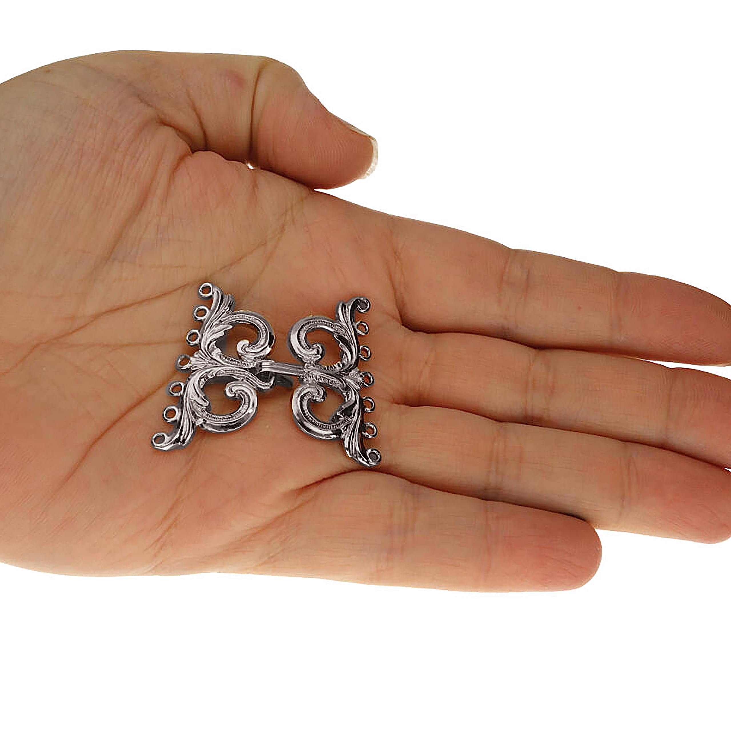 The Beadsmith Lobster Claw Clasp - Silver Color, 43 x 34 mm, for 7 Strand Designs, 1pc