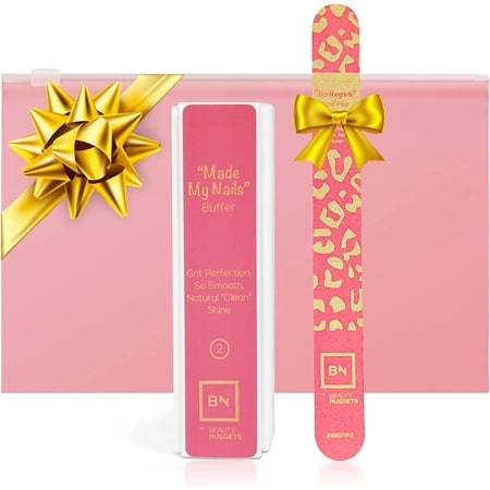 Beauty Nuggets Made My Nails Buffer, Ultimate Shine 3 Way Nail Buffing Block with Professional Nail File 120/180 Grit-Perfect All in One Manicure Tool for Smooth, Shiny, Twinkling Nails