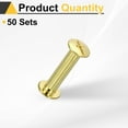 thumbnail image 3 of Uxcell 50set Chicago Screw M5 x 22mm 24mm Length Metal Phillips Nail Rivet Stud Screw Bolts Rivets Binding Post Screw for DIY Leather Belt Bag Craft Bookbinding, Gold, 3 of 7