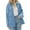 Light Blue, variant on Womens Jackets Women's Outerwear Women's Retro Long Sleeved Denim Jacket Blue Big Pocket Loose Casual Shirt