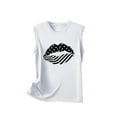 thumbnail image 3 of GaThRRgYP Women's Sleeveless Elastic Waist Top,Womens Tank Tops Independence Day Graphic Tank Tops Summer Loose Tanks Music Vacation Tank White S, 3 of 4
