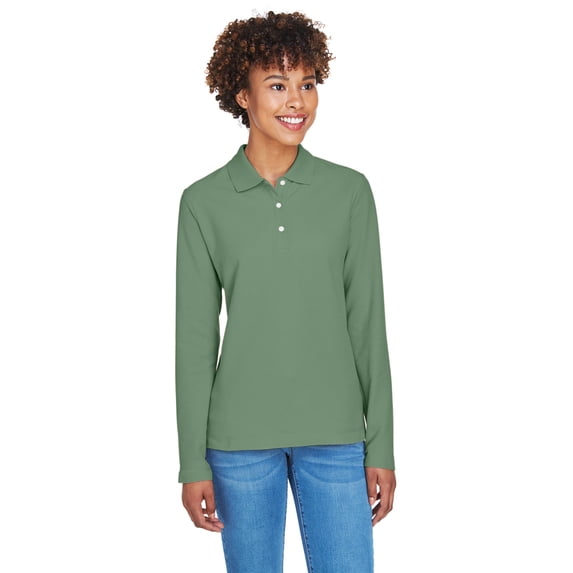 Devon & Jones Ladies' Pima Piqué Long-Sleeve Polo - D110W