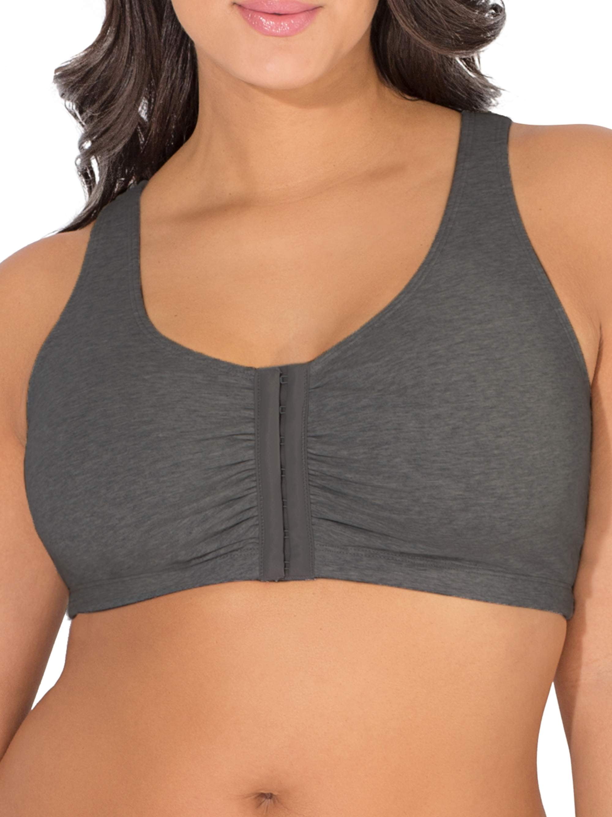 Fruit of the Loom Womens Comfort Front Close Sport Bra W/ Mesh Straps