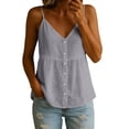 thumbnail image 3 of Favoffer Women Linen Camisole Tops Sleeveless V Neck Solid Color Loose Fit Casual Spring Summer Tops Soft Comfy for Vacation Outdoor Street Dating, 3 of 7