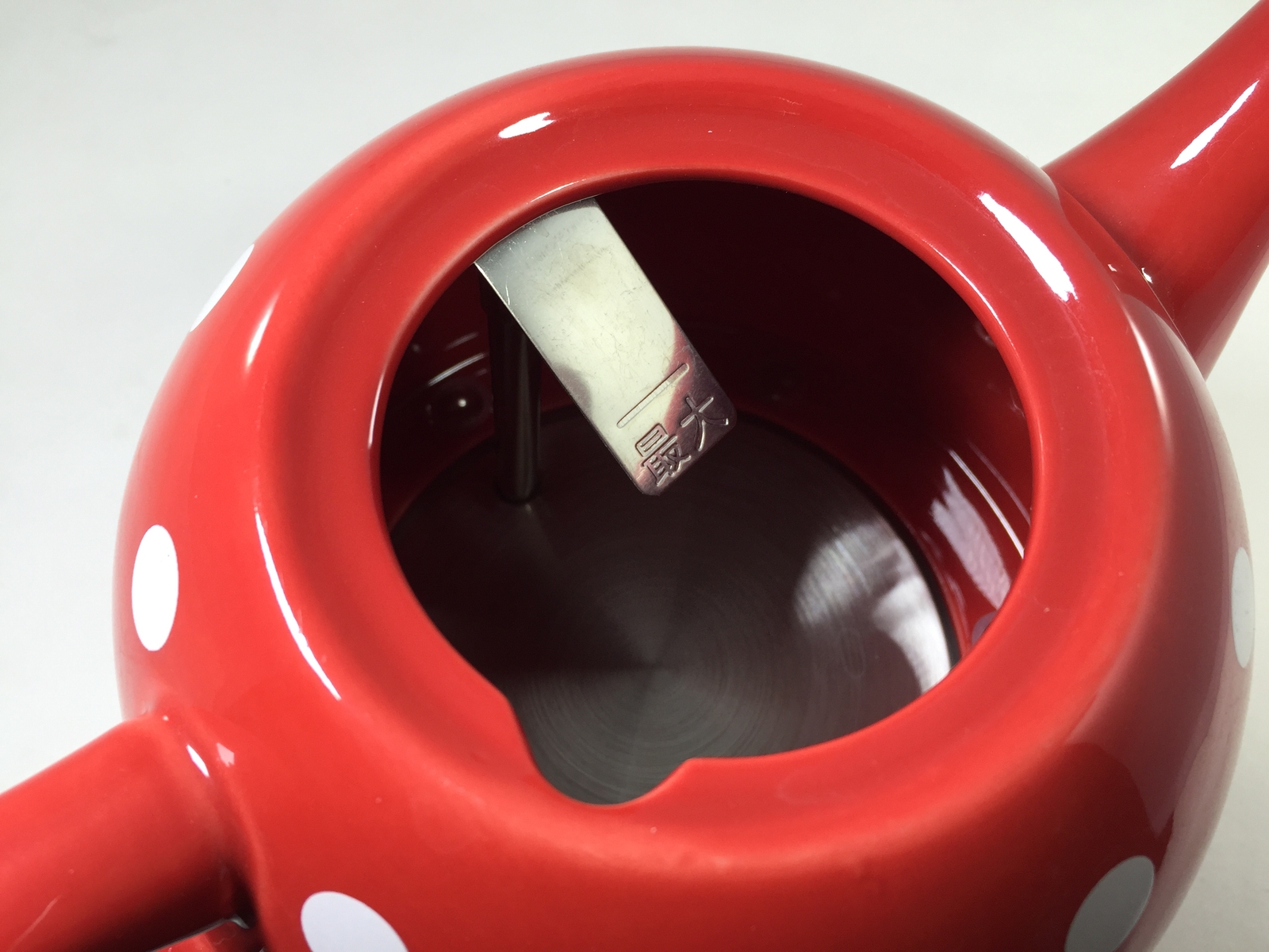 Teapot Ceramic Electric Kettle Red Polka Dot Electric Cerami Kitchen Kettle