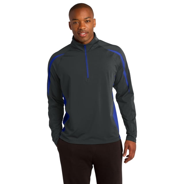 Jersey Sport-Tek® Sport-Wick® elástico con media cremallera y bloques de color. ST851 deporte-tek ST851