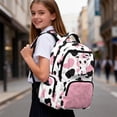 thumbnail image 5 of Yuyamidu Cow Print Backpack for Girls 6-10 Cute Aesthetic 17 Inch Lightweight Multi Pocket Bookbag with Padded Adjustable Straps for Elementary School 1st-3rd Grade Back to School, 5 of 8