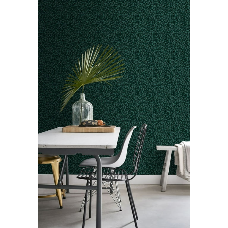 ESTAhome Cicely Green Leopard Skin Wallpaper, 20.9-in by 33-ft