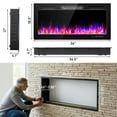 thumbnail image 6 of Ktaxon 36" Electric Fireplace, Inserts/Wall Mounted Fireplace Heater with WiFi Remote Control, 12 Adjustable Flame Colors, Log & Crystal, 8H Timer for Living Room, Bedroom, 6 of 13