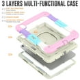 thumbnail image 4 of for iPad Air 11 2024 Kids Case Heavy Duty Rugged Shockproof Silicone Hybrid Protective Case Cover Stand + Pencil Holder + Screen Protector for iPad Air 11 2024 - Colorful Pink, 4 of 8