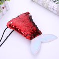 thumbnail image 3 of Bolsa Monedero de lentejuelas con cola de pez para niños y niñas, bandolera, cartera de hombro (rojo) Tmvgtek Para estrenar, 3 of 9