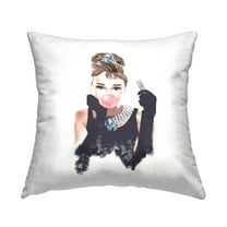 Stupell Industries Aubrey Bubblegum Bubble Famous Fashion Icon Portrait Glam Multi-Color,18 x 7 x 18 Decorative Pillows