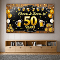 thumbnail image 6 of Black Background Cheers Beers 50 Years Banner Party Supplies Backdrop Decorations for Milestone Birthday Celebrations Anniversary Parties Photo Booth Props Event Decor, 6 of 7