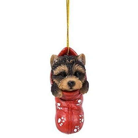 Shudehill Christmas Giftware Pacific Giftware Yorkie Puppy Decorative Holiday Festive Christmas Hanging Ornament ()