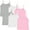 2 Pink, 2 Grey, 2 White, variant on Pink Angel Girls Camisole 6-Pack with Adjustable Straps - Comfortable, Stylish, Perfect Cami for Everyday Wear