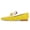 Yellow, variant on Women Comfortable Bowknot Round Closed Toe Flats Loafers Slip on Stacked Low Heel Pumps Casual Office Lady Shoes Size 8 Fuchsia