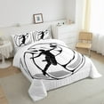 thumbnail image 4 of jejeloiu Sketch Volleyball Bedding Comforter Set.Girls Ball Player Twin Comforter Sets,Sports Theme Bedding Set For Child,Super Cozy Room Decor,2-Piece, 4 of 7