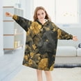 thumbnail image 5 of BZSMCE Wearable Blanket Hoodie Fashion Amber Eyes in A Flora Forest Home Wear, 5 of 7