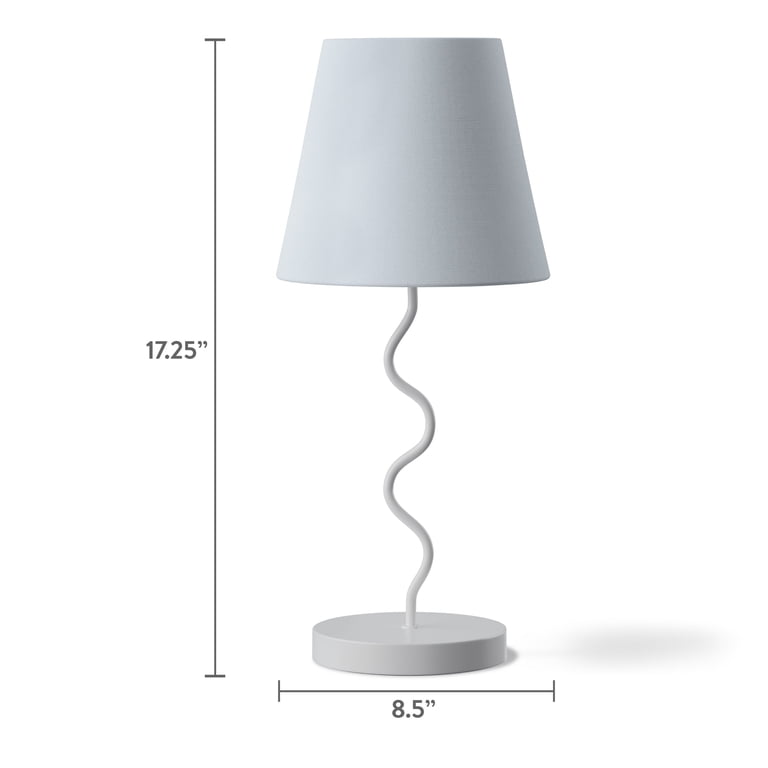 Mainstays Curvy Table Lamp, 17.25 in, Greige Finish with Fabric