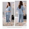 thumbnail image 3 of Pyjama d'Été Deux Pièces pour Femmes, Manches Courtes, Grande Taille, Tenue de Détente, 3 of 4