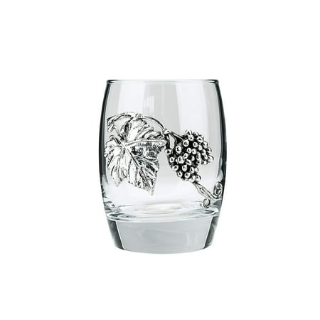 Denizli Medieval Wine Glass, Crystal Glass With Pewter, Round Silver