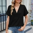 thumbnail image 5 of Olyvenn T Shirts Short Sleeve V Neck Tees Womens Fashion Tops Trendy Lightweight Soft 2025 Casual Summer Spring Outfits Black 8-10, 5 of 8