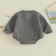 thumbnail image 4 of Baby Fall Romper Long Sleeve Snap Shoulder Letter Embroidery Bodysuit, 4 of 9