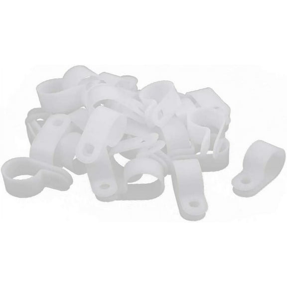 New 30Pcs creamy-white Featured Nylon R-Type Cable reliable efficacy Clamp 5/8" for Cables Tubings Wires(id:518 b0 c0 272)