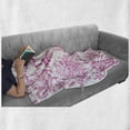 thumbnail image 6 of Love Soft Flannel Fleece Throw Blanket, I Love You Valenties Design Hugging Touching Singing Hearts Coffee Expressing Affection, Cozy Plush for Indoor and Outdoor Use, 50" x 70", Pink, by Ambesonne, 6 of 6