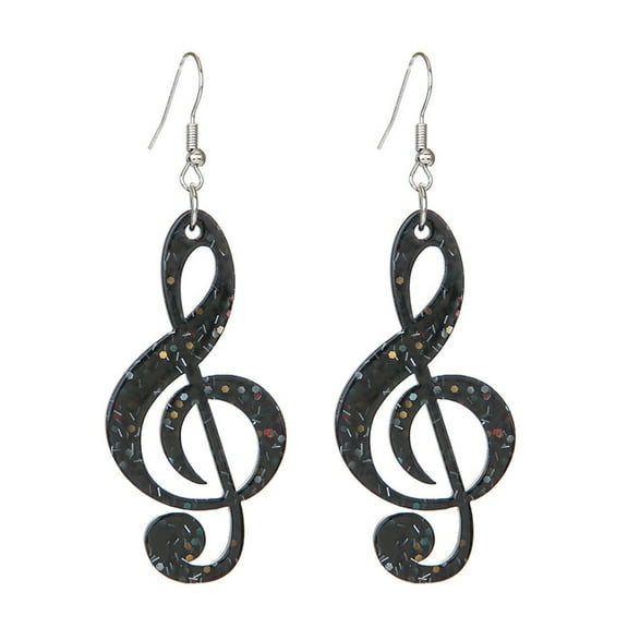 FENOHREFE Fashionable Cartoon Acrylic Music Note Dangle Earrings Trendy Ear Studs Handmade Jewewry for Women for Everyday Use