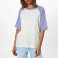 thumbnail image 2 of RMGVDSD Casual Womens T Shirts Women's Short Sleeve T Shirt Round Neck Tee Top Basic Loose Fit Trendy Shirt Wear Loose Fit Basic Tees, 2 of 4