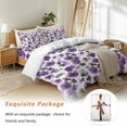 thumbnail image 7 of Watercolor Flowers Bedding Duvet Cover Set Full Size 4 Pieces Vintage Purple Brown Floral Bedding Set with Zipper Closure, 1 Comforter Cover 86x86 Inches 1 Flat Sheet & 2 Pillow Cases, 7 of 7