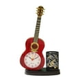 thumbnail image 1 of Guitar Alarm Clock Music Themed Wall Clock Music Wall Clock with Pen Holder Pencil Sharpener Multifunctional Decorative Rugged Guitar Clock for Home Desk, 1 of 1