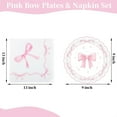 thumbnail image 2 of 40 Pcs Coquette Bow Themed Tableware Set,Pink Disposable Paper Plates and Napkins,Decorative Dessert Plates,Cute Bowknot Tissue,for Bachelorette Engagement Wedding Birthday By Scheam, 2 of 7