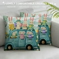 thumbnail image 3 of ONETECH  Easter Pillow Covers Easter Decorations for Home Bunny Truck Hello Peeps Hip Hop Spring Farmhouse Home Office Sofa Couch Bed Decoration, 3 of 5