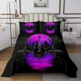 thumbnail image 1 of Erosebridal Teens Guitar Coverlet Set King, Purple Bedding Set, Tree Moon Print Decor 3pcs, 1 of 5