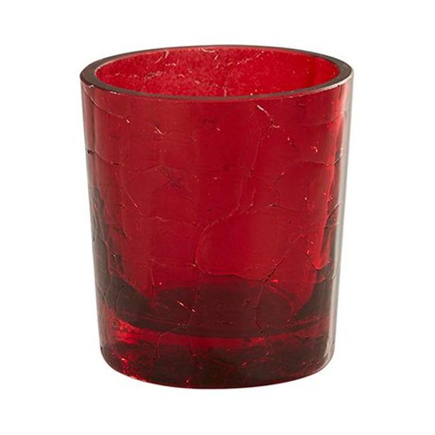 Christian Brands F3980 Crackle Votive Candle Holder Red