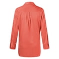 thumbnail image 5 of Womens Button Down Shirt Long Sleeve V Neck Dress Shirts Casual Loose Roll Up Work Blouse Tops Button Down Shirts for Women Long Sleeve Office Slim Fit Blouses Casual Business Silk Tops with Pocket, 5 of 5