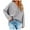 Gray, variant on Women's Oversized Sweaters Batwing Long Sleeve Loose V Neck Button Henley Tops Pullover Knit Jumper Red M