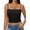 Black, variant on Ekouaer Black Tops for Women Ribbed Spaghetti Strap Tank Top Square Neck Camisoles Summer 2026 Y2k