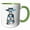 Green/White, variant on 3drose, Happy Malamute Dog for Dog Loving Dads on Fathers Day, 11oz Two-tone Black Mug